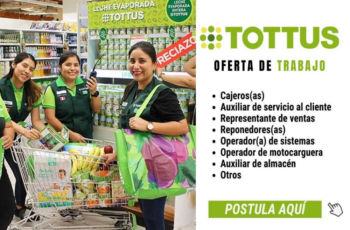 Aviso de trabajo en Hipermercados Tottus: ¡Postula Ya!