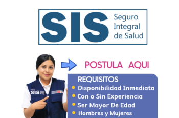 Convocatoria SIS: Urgente Más de 400 puestos vacantes en todo el país