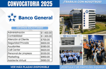 Banco General lanza convocatoria en diversas áreas