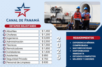 ¡Nuevas ofertas de trabajo en el canal de panamá!
