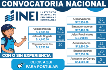INEI fortalece su equipo de trabajo | Revisa la convocatoria aquí
