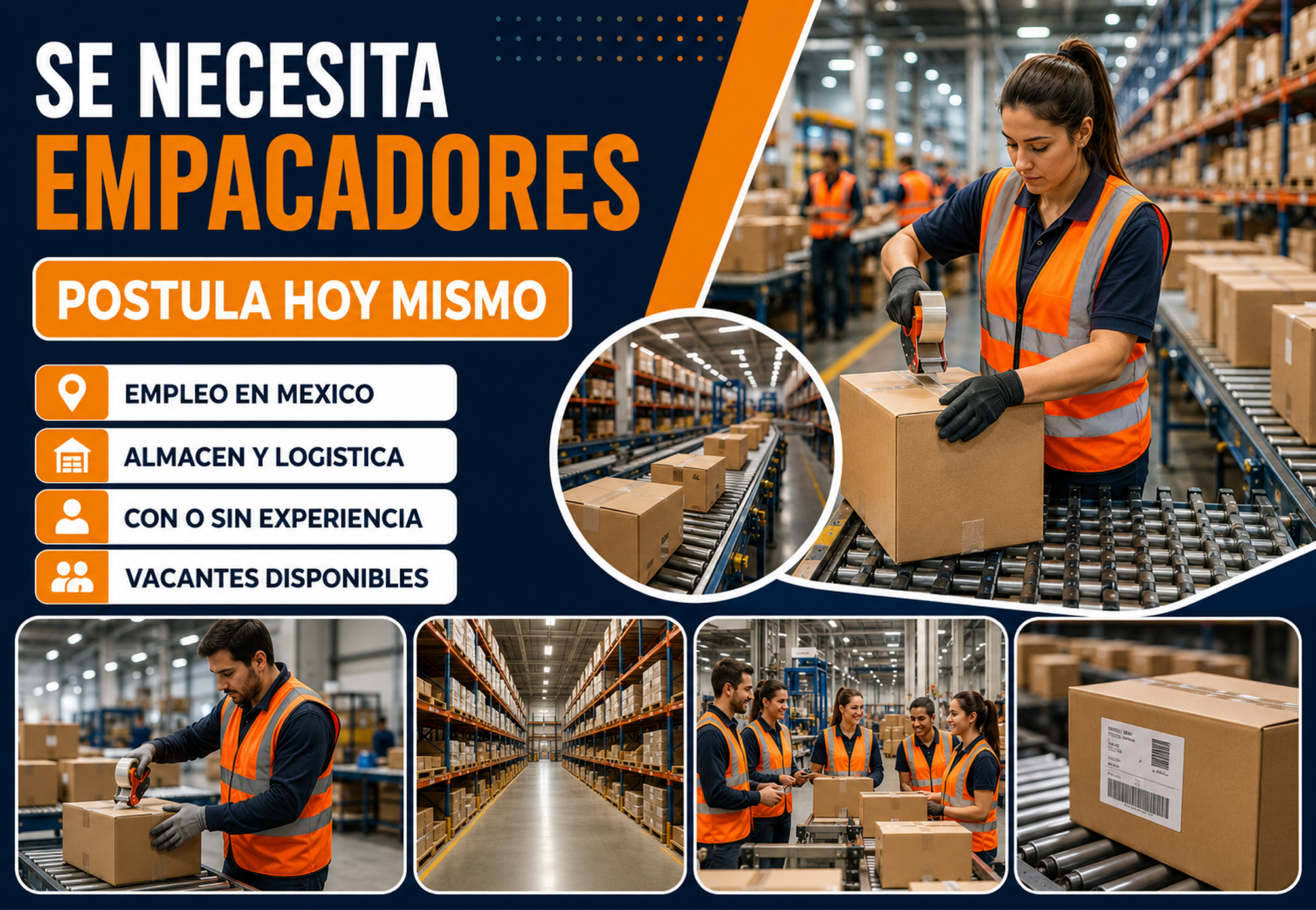 Se indagación empacador | Postúlate hoy (ingresos seguros y excelentes beneficios)