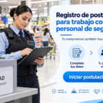 Registro de postulación para trabajo como personal de seguridad en supermercados
