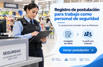Registro de postulación para trabajo como personal de seguridad en supermercados