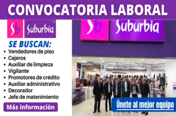 Suburbia presenta opciones de empleo | Conoce los detalles